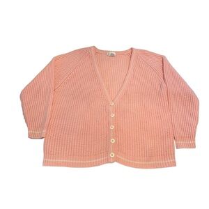 Vintage Noah Plus Pink Knit Cardigan Sweater Women’s M L Cozy 90s Y2K